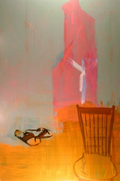 Larry Shineman | SANDALS AND ROBE | 72" x 48" | acrylic on wood panel